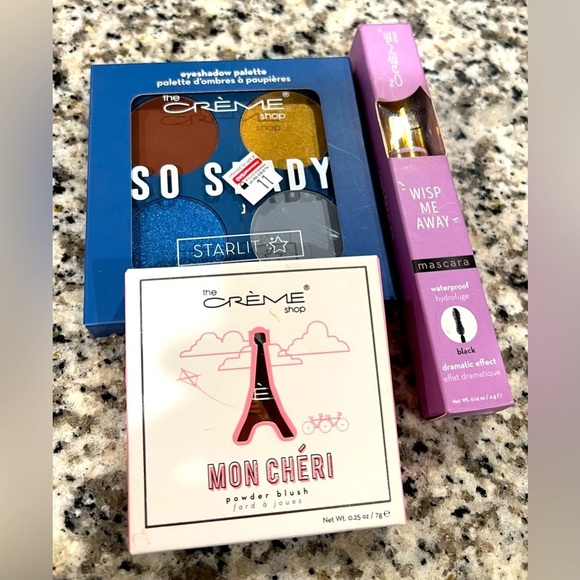 NEW! The Crème Shop Bundle of 3 Makeup Items- Eyeshadow Quad Mascara & Blush! 🩷 - Picture 1 of 7